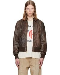 R13 - Leather Boyfriend Bomber Jacket - Lyst