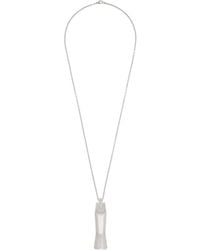 メンズ Rick Owens シルバー Easy チョーカー ネックレス メタリック