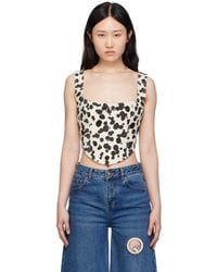 Area - Off- Dalmatian Denim Tank Top - Lyst