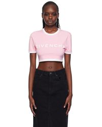 Givenchy - T-shirt écourté rose - Lyst