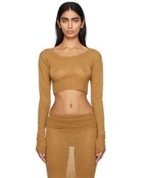 AYA MUSE - Tan Lyca Long Sleeve T-Shirt - Lyst