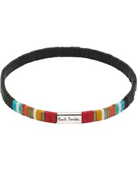 Paul Smith - Bracelet À Perles Plates À Rayures - Lyst