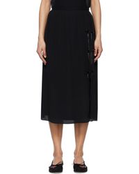 Simone Rocha - Jupe Midi Noire À Fente À Boucles - Lyst
