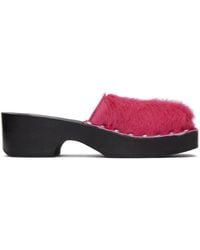 Acne Studios - Pink Hairy Clogs - Lyst