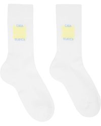 Casablancabrand - White & Yellow Casa Logo Socks - Lyst