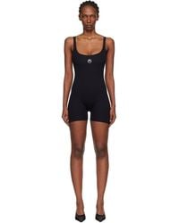 Marine Serre - Moon Logo Ribbed Jersey Short Jumpsuit - Lyst