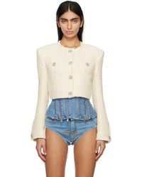 Gcds - Off-white Cropped Jacket - Lyst