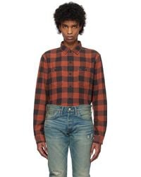 RRL - レッド＆ブラック ツイル プレイド ワークシャツ - Lyst