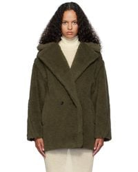 Max Mara - Khaki Olga Short Faux-Fur Coat - Lyst