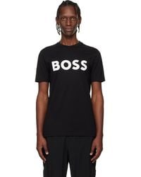 BOSS - Large Logo Print Cotton-Jersey T-Shirt - Lyst