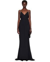 Tom Ford - Robe Longue De Soirée Noire En Satin À Chaine Avec Pierres - Lyst