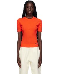Y-3 - Orange Fitted T-shirt - Lyst