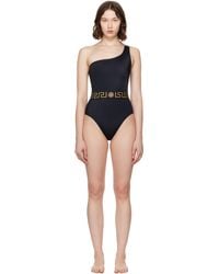 Versace - Maillot De Bain Une Pièce Noir À Motif Greca - Lyst
