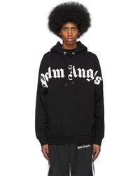 Palm Angels Black Front Logo Hoodie