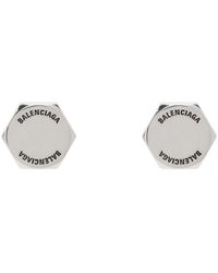 Balenciaga - Double Screw Antiqued Silver-tone Earrings - Lyst