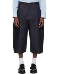 SAGE NATION - Indigo Welt Denim Shorts - Lyst