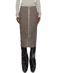 Rick Owens - Temple Zipped Short Pillar Midi Skirt - Lyst