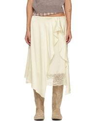 Acne Studios - Off- Layered Satin Midi Skirt - Lyst