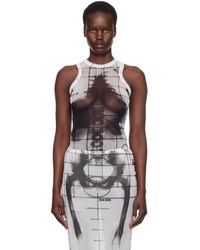 Jean Paul Gaultier - Justaucorps Blanc Et Noir À Imprimé Squeletor - Lyst