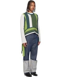 メンズ NULLUS オフホワイト Gradient Stripes セーター ブラック | Lyst