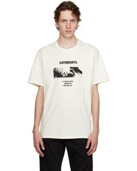 Saturdays NYC - T-shirt disco block blanc cassé - Lyst