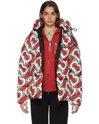 Burberry Grey Monogram Puffer Down Dalston Jacket - Red