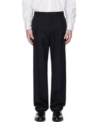 BOSS - Pantalon Décontracté Bleu Marine En Laine Vierge - Lyst