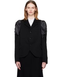Comme des Garçons - Veston Noir À Effet Ruché Aux Épaules - Lyst