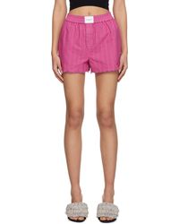 T By Alexander Wang - Striped Shorts - Lyst
