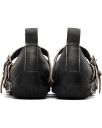 OPEN YY Cross Buckle Ballerina Flats in Black | Lyst