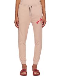 HUGO - Pink Embroidered Lounge Pants - Lyst