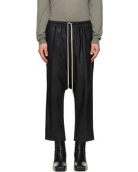 Rick Owens - Tower Drawstring Cropped Leather Pants - Lyst