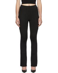 Hervé Léger - Black Lurex Variegated Rib Trousers - Lyst