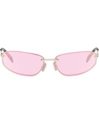 Miu Miu - Rimless Metal Oval Sunglasses - Lyst