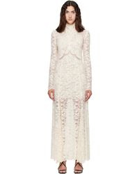 Rabanne - Off- Cut-Out Details Lace Maxi Dress - Lyst