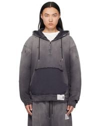 Maison Mihara Yasuhiro - Sun Faded Half Zip-Up Hoodie - Lyst