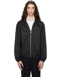 Versace - Coupe-Vent Noir À Motif Barocco En Jacquard - Lyst