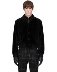 Ernest W. Baker - Shawl Collar Shearling Bomber Jacket - Lyst