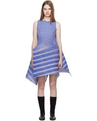Issey Miyake - Generic Stripes Machine Pleats Minidress - Lyst