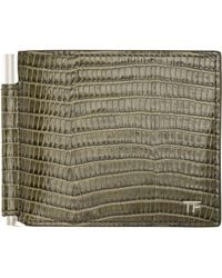 Tom Ford - Khaki T Line Money Clip Wallet - Lyst