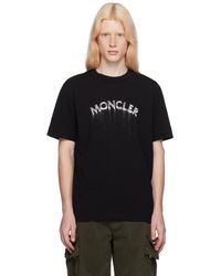 Moncler - T-shirt noir à logo imprimé - Lyst