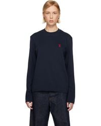 Ami Paris - Cotton Ami De Coeur Long Sleeves T-Shirt - Lyst