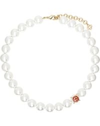 CASABLANCA - Logo Faux-Pearl Necklace - Lyst