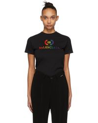 Balenciaga Black Rainbow Bb Fitted T-shirt