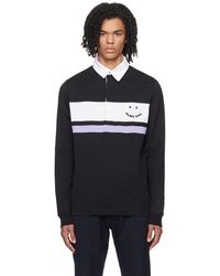 PS by Paul Smith - Black Organic Cotton Long Sleeve Polo - Lyst
