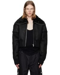 Rick Owens - Tower Flight Cropped Leather Jacket - Lyst