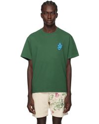 JW Anderson - T-shirt vert à écusson à logo - Lyst