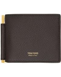 Tom Ford - Brown Soft Grain Leather Money Clip Wallet - Lyst