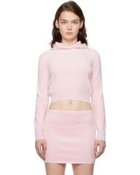 T By Alexander Wang - Cropped Long Sleeve Hoodie - Lyst