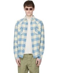 RRL - Off- Slim Fit Plaid Twill Western Shirt - Lyst